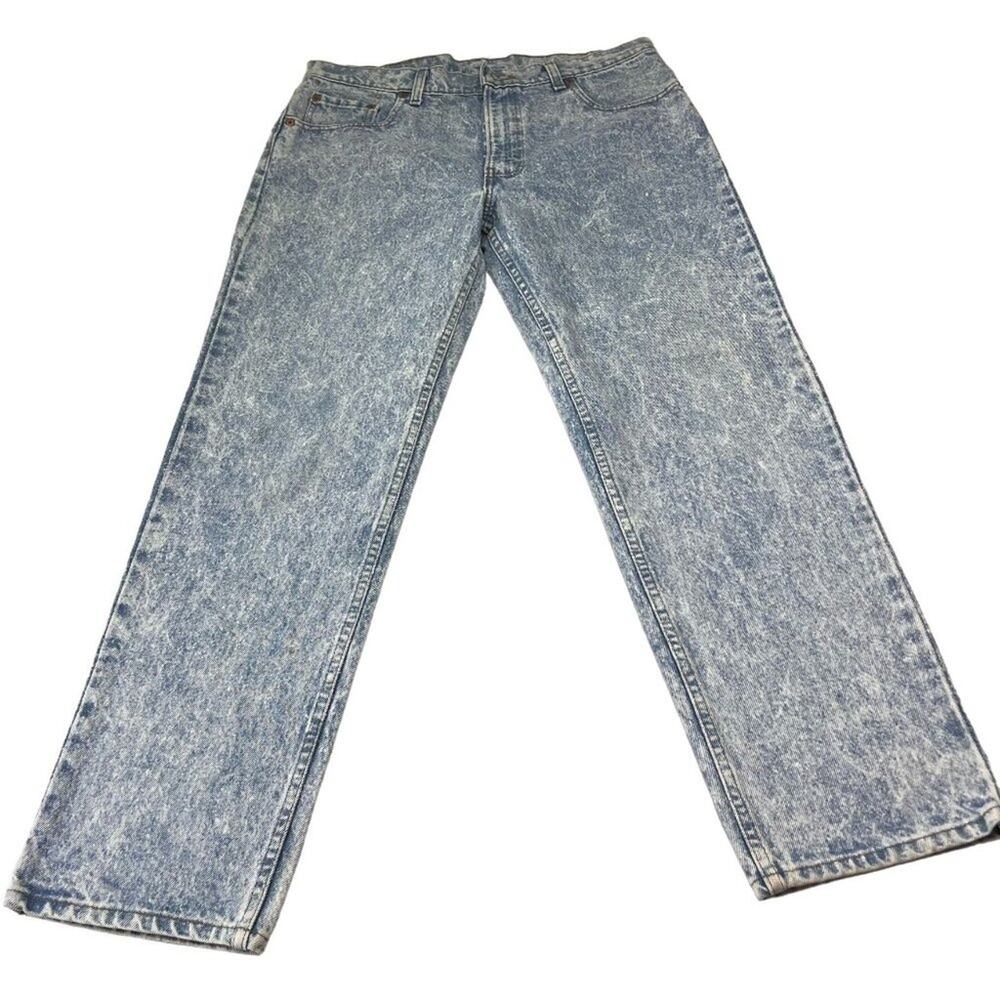 Levi’s Jean Unisex 506 36WxL30 Acid Wash Blue Denim Made USA 90s 80s VTG